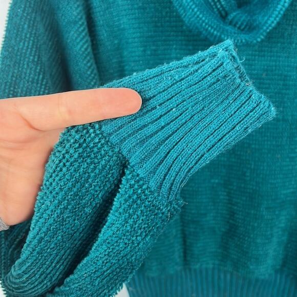 Vintage Gitano cowl neck teal sweater - Picture 3 of 8